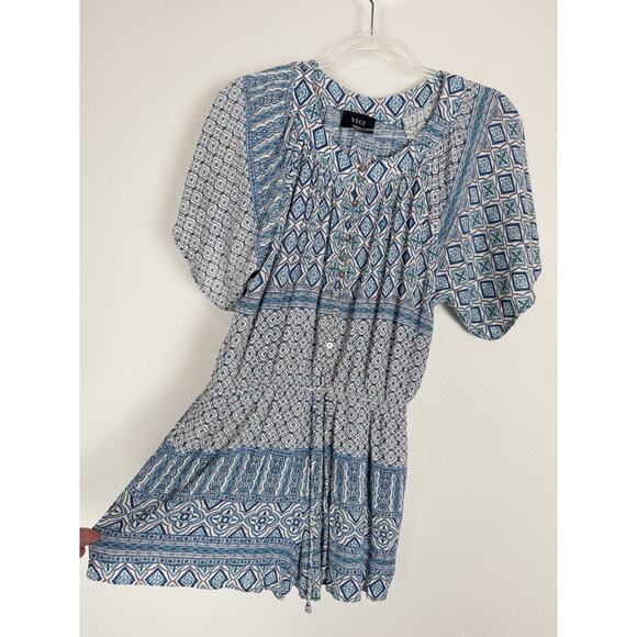 Vici Romper Playsuit Blue Peasant Farmhouse Cottage S - Picture 1 of 8